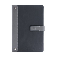 Carnet A5 à boucle, modèle JB055, logo personnalisé, surface en similicuir, bloc-notes de réunion, bureau, origine Chine, boîte cadeau