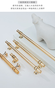 Modern <b>Black</b> And Gold Cabinet Handles Pulls Round Bar Door <b>Knobs</b> Drawer Hardware - Product Image 2