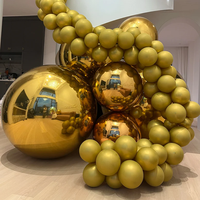 Boule miroir gonflable couleur or, réutilisable, grande bulle, ballons brillants