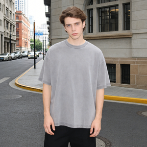 Camisetas de Hombre al por Mayor, Corte Regular, Bordadas, Casuales, 260 g/m², Lavado Ácido, Estilo Vintage, Peso Pesado - Product Image 1