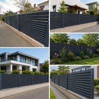 Panneaux de clôture en aluminium sur mesure à lames horizontales 6063-T5 thermolaqués pour jardin et chantier, garantie 10 ans