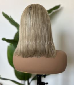 شعر مستعار أسود أشقر بدون صمغ جذر دانتيل قصير بوب شعر بشري أصلي أوربي شعر مستعار ببشرة دانتيل محاذى بالجلد للنساء - Product Image 6