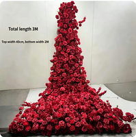 Support de décoration floral moderne en cascade de roses artificielles en soie de haute qualité pour mariage, hôtel, salle de banquet, chemin de table d'anniversaire