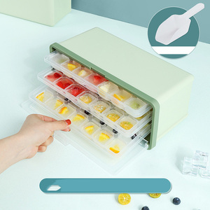 Bandejas de cubos de hielo PP de fácil liberación, <span class=keywords><strong>con</strong></span> <span class=keywords><strong>tapa</strong></span> y contenedor, fabricante de cubos de hielo de plástico de gran capacidad, 63 cavidades, superventas - Product Image 4