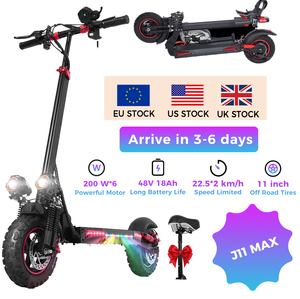 EU <b>UK</b> Stock Full Shock Absorption Folding Scooter 11inch Tires Waterproof City Urban Foldable Escooter J15/BK20 Scooter - Product Image 1