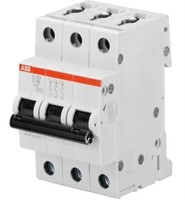 Dispositif de commutation tripolaire ABB S203 C16 16 A courbe C 6 kA 400 V, adapté à la protection résidentielle, commerciale et industrielle