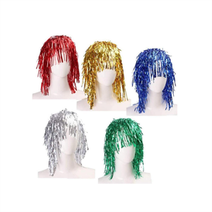 Brillant fête perruque feuille clinquant <span class=keywords><strong>déguisement</strong></span> pour nouvel an pâques noël métallique Costume Cosplay amusant cheveux accessoires - Product Image 1