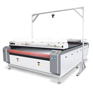 large format vision laser cutting machine 1820 80w 100w 150w with CCD camera for sublimation fabric synthetic leather