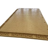 Tapis de sol routier en HDPE haute densité pour équipement lourd, flottant, emboîtable, épaisseur 101,6 mm, beige