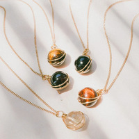Collier en acier inoxydable avec cristal naturel d'agate rouge, perles d'aigue-marine bleue, pendentif enroulé sur fil, bijoux 10g