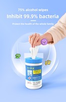 Lingettes antiseptiques à 75 % d'alcool en gros d'usine, lingettes nettoyantes antibactériennes en conserve, lingettes humides personnalisables