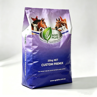 Sac d'alimentation en PP tissé robuste et économique, logo personnalisé, 25 kg, pour prémélange alimentaire pour animaux de ferme, expédition mondiale, emballage