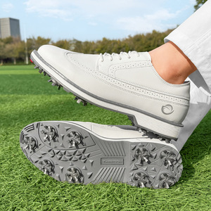 Baskets de golf professionnelles décontractées pour hommes, style brogue, color-blocking, en PU et doublure en maille, tailles 39-48 – Collection Automne - Product Image 2