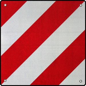 Segnale di avvertimento riflettente in alluminio spagna 2-in-1 rosso/bianco 500X500mm PVC germania - Product Image 2