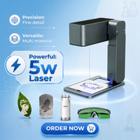 Machine de gravure laser portable mini 5W à diode bleue à mise au point automatique, outil de marquage de logo DIY pour usage domestique sur bois, plastique, papier