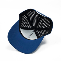 Casquette de baseball personnalisée à 5 panneaux en tissu Oxford, avec logo en caoutchouc PVC, patch en cuir, découpe laser, nylon imperméable, sportive, unisexe, pour le golf