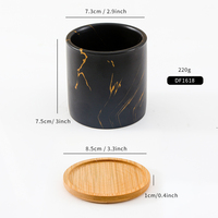 Mini pots en marbre personnalisé, de 3 pouces, plantes succulentes en céramique avec plateau en bambou