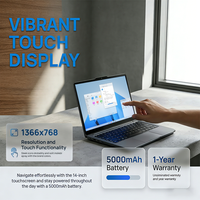 Laptop DIXIANG 14 Pollici con Touchscreen, Logo Personalizzabile, IPS 1080P, 16GB RAM, 256GB SSD, Intel Core M3 7Y30, Notebook per Scuola OEM