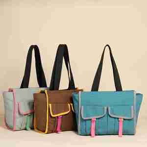 Thiết kế ban đầu túi Tote cá nhân cho sinh viên đại học với túi đôi vải không thấm nước với thiết kế logo tùy chỉnh - Product Image 1
