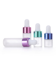 Botol tetes kaca buram Mini botol penitis Kosmetik 1ml 2ml 3ml 5ml botol tetes sampel minyak esensial kaca kecil