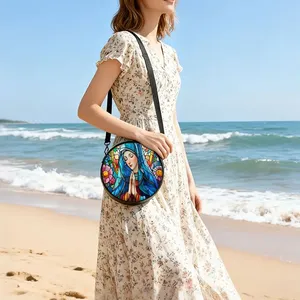 Sac à bandoulière décontracté à fermeture éclair avec imprimé dessin animé Vierge <span class=keywords><strong>Marie</strong></span>, sangle réglable, idéal pour le quotidien, cadeau parfait pour femme, design plat 2D - Product Image 6