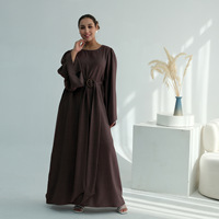 Robe Abaya pour femmes, style turc, vêtements islamiques modestes, boutons en bois, kaftan, vêtements musulmans de Dubaï, robe longue à manches longues, vente en gros