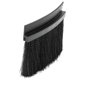 H Type Polypropylene Industrial Bristles Hard Rubber Strip Brush For Door And Window Accessories