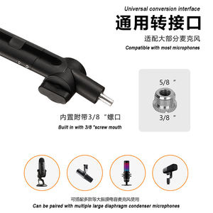 Soporte de brazo de micrófono de escritorio con <span class=keywords><strong>Clip</strong></span> de montaje de escritorio, gestión de cables, soporte de micrófono ajustable para Podcast Streaming Game <span class=keywords><strong>Studio</strong></span> - Product Image 3