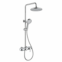 Mitigeur de douche mural en laiton chromé, ensemble de douche trois fonctions avec douchette à main pour salle de bain