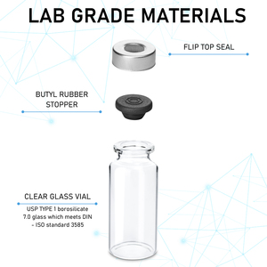 Frascos de Vidrio Transparentes Redondos de 10 ml con Tapón de Goma y Embalaje con Logotipo Personalizado Estampado en Oro para Uso Farmacéutico - Product Image 3
