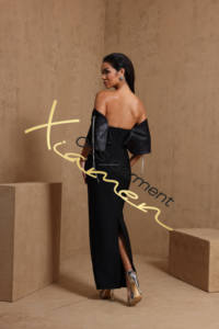 Abito <span class=keywords><strong>da</strong></span> Sera Elegante Nero con Catena di Cristalli e Farfalle, <span class=keywords><strong>Vestito</strong></span> Fasciante <span class=keywords><strong>da</strong></span> Donna per Feste e Cene - Product Image 5