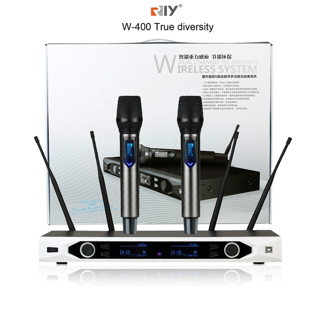 True Diversity UHF Wireless Microphone W-400 Stage Performance Long Distance Karaoke Microphone