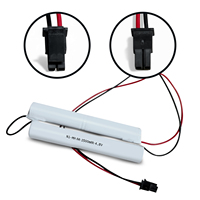 JINTION 4.8V 1500mAh NiMH Baterai Pengganti Lampu Darurat untuk ELP B065 4 Sel 2+2 AA Dual Inline