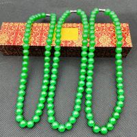 YL nouveau collier papillon Imitation Jade avec perles de Jade vert épinard bijoux pour femmes pour cadeau d'anniversaire