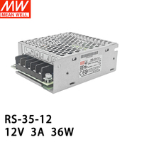 Alimentation à découpage RS-35 RS-15-3.3 5V 12V 24V 35W DC régulée pour contrôle industriel et éclairage, efficacité 76,5-88,5%