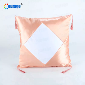 Taies d'oreiller en sublimation à texture douce sans bordure dorée, taie d'oreiller personnalisée avec frange - Product Image 1