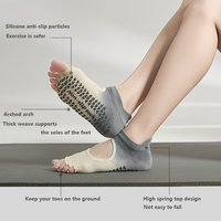 Nouvelles chaussettes de Pilates à cinq doigts à bout ouvert dégradé 2024, chaussettes de sport en coton pour femmes, chaussettes de yoga professionnelles antidérapantes