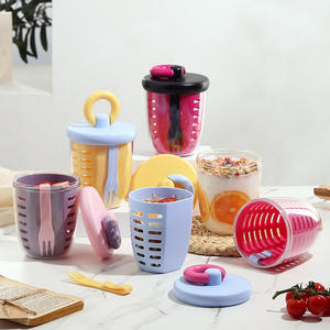 Gobelet à salade portable avec grille de drainage, couvercle en plastique 0-1L, boîte à lunch multifonctionnelle pour le bureau, les étudiants, les pique-niques, cadeau - Product Image 3