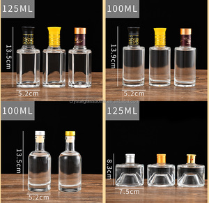 <strong>Custom</strong> <strong>Mini</strong> Glass <strong>Bottle</strong> With Lid 20 30 70 100 50 ml Refillable Small Size for Beverage for Olive Sauce Liquor Sample - Product Image 4