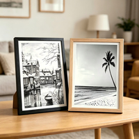 Cadre photo rustique en bois, grain naturel, à suspendre, personnalisable avec logo, vente en gros pour la décoration de la maison et des hôtels