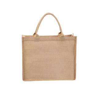 Ventas al por mayor Ecológico Personalizado Color Impreso Biodegradable Yute 100% Tela Shopper Tote Bag - Product Image 5