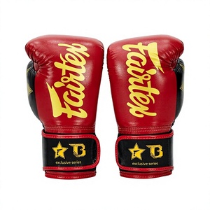 นวมชกมวยหนังวัวแท้ Fairtex สีแดง แบบเต็มนิ้ว ระบายอากาศได้ดี ซับเหงื่อ น้ำหนักเบา สายรัดข้อมือปรับได้ พร้อมตะขอเกี่ยว - Product Image 2