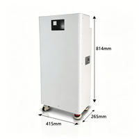 Batterie de stockage d'énergie domestique au phosphate de fer et de lithium 48V 314Ah, 15KWh, avec roues, station d'énergie solaire pour réseau électrique domestique