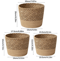 Vente chaude Grand panier mural en jonc de mer naturel tressé pour la décoration de plantes de jardin en extérieur