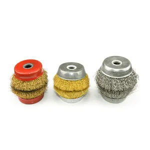 3inch twist steel wire wheel brush cup grinding machine M14 carbon steel knot wire cup brush supplier