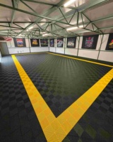 Baldosas de PVC entrelazadas antideslizantes, ecológicas, impermeables, de 18 mm, de color personalizado y alta visibilidad para garajes interiores.