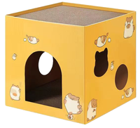 Rumah Kucing Bergelombang Mewah Fashion My Day, Tahan Lama Anti-Selip, Pohon Kucing 4 Tingkat 30x30x30cm, Papan Cakar Kelinci, Mainan Cakar Kelinci
