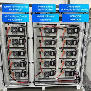 Système de stockage d'énergie solaire tout-en-un industriel et commercial, rackable, au lithium LiFePO4, 100 kW, 50 kW, 100 kWh, en armoires - Product Image 3