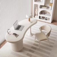 Bureau de direction moderne de luxe or et blanc, cadre en bois, surface en céramique/verre, durable, ergonomique, design élégant pour le bureau à domicile