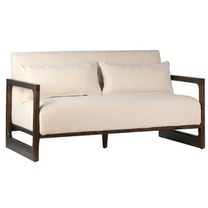 Indonesia highest grade teak wood and soft fabric cushion sofa modern durable originally handcrafted